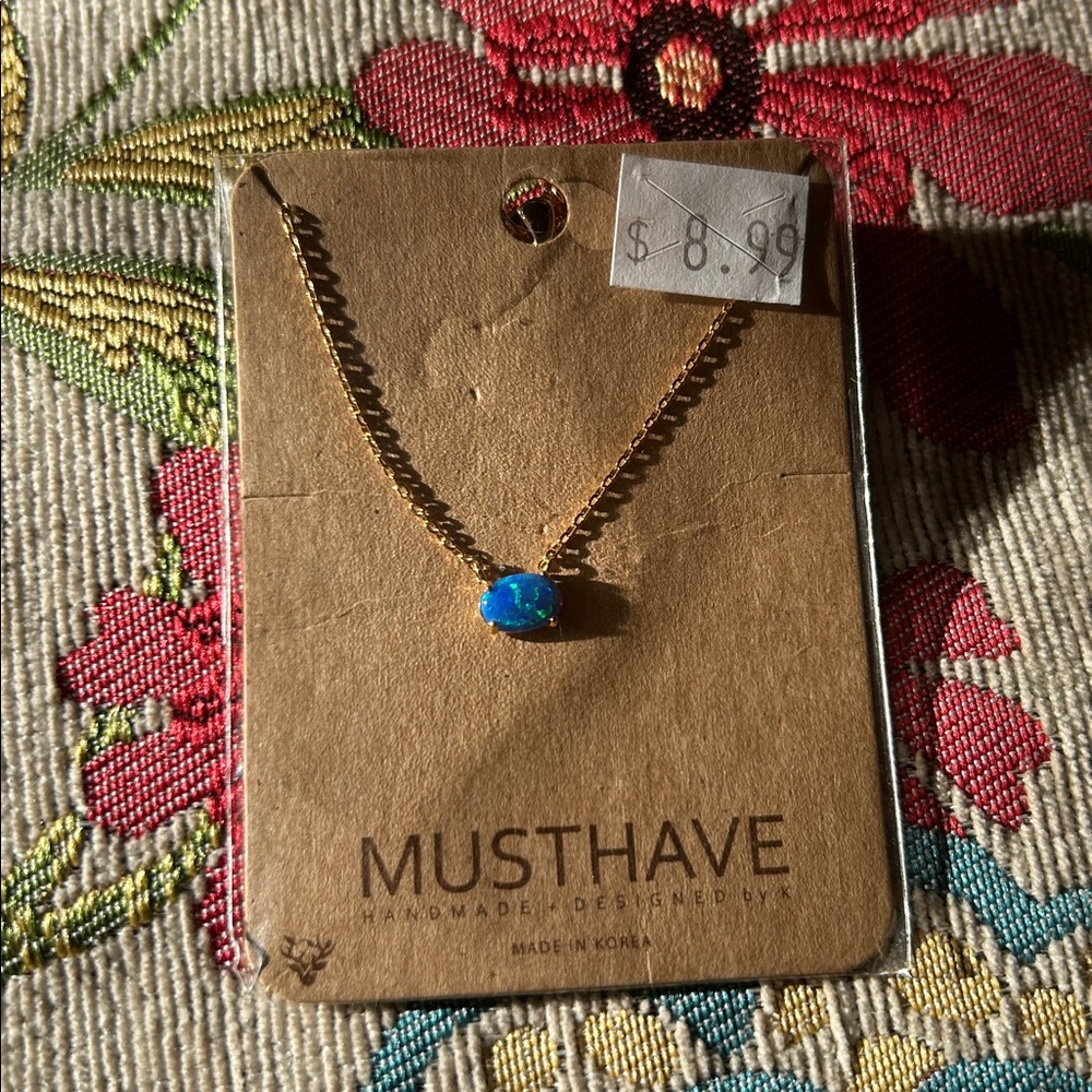 Must Have Gold Chain with Blue Gem
